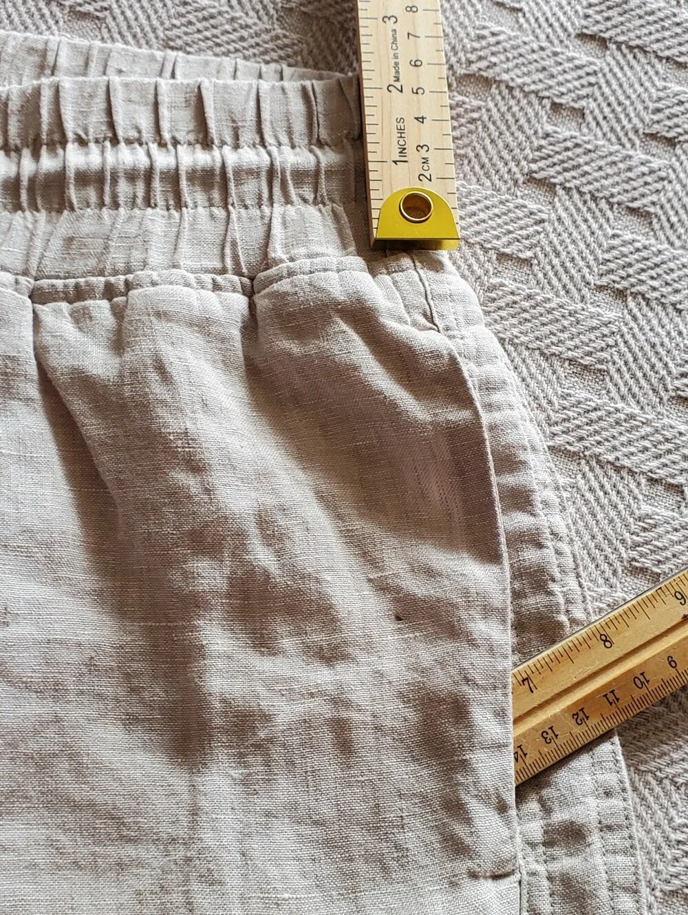 NWT Quince 100% European Linen Wide Leg Pants Flax Drawstring